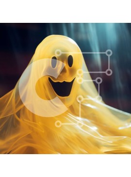 Intra Συλλεκτικό Ξύλινο Παζλ Plywood  4mm - Χαρούμενος κίτρινος χαρακτήρας φάντασμα Σε Ξύλινο Κουτί - Διαστάσεις Puzzle: 10x10 cm – 25 κομμάτια