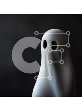 Intra Συλλεκτικό Ξύλινο Παζλ Plywood  4mm - Λευκό φάντασμα αγαλμάτιο για αποκριάτικες διακοσμήσεις Σε Ξύλινο Κουτί - Διαστάσεις Puzzle: 10x10 cm – 25 κομμάτια