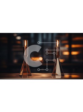 Intra Συλλεκτικό Ξύλινο Παζλ Plywood  4mm - Χάλκινα κηροπήγια σε σκοτεινό τραπέζι Σε Ξύλινο Κουτί - Διαστάσεις Puzzle: 10x10 cm – 25 κομμάτια