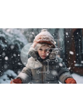 Intra Συλλεκτικό Ξύλινο Παζλ Plywood  4mm - Νεαρό αγόρι στη Χιονισμένη Χώρα των Θαυμάτων Σε Ξύλινο Κουτί - Διαστάσεις Puzzle: 10x10 cm – 25 κομμάτια