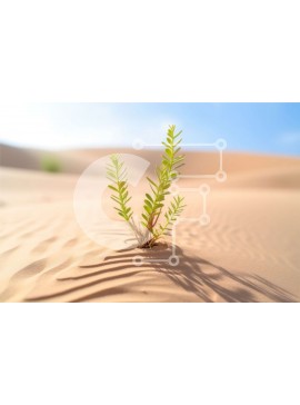 Intra Συλλεκτικό Ξύλινο Παζλ Plywood  4mm - Όμορφη εικόνα ενός μοναχικού φυτού σε μια έρημο Σε Ξύλινο Κουτί - Διαστάσεις: 10x10 cm – 25 κομμάτια