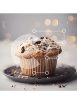 Σετ των 2 Intra Συλλεκτικό Ξύλινο Παζλ Plywood  4mm - Μάφιν σοκολάτας στο πιάτο με ψίχουλα Σε Ξύλινο Κουτί - Διαστάσεις: 10x10 cm – 25 κομμάτια