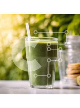 Σετ των 2 Intra Συλλεκτικό Ξύλινο Παζλ Plywood  4mm - Πράσινο Smoothie με καλαμάκι και πιάτο μπισκότα Σε Ξύλινο Κουτί - Διαστάσεις: 10x10 cm – 25 κομμάτια