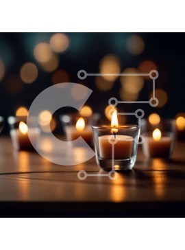 Intra Συλλεκτικό Ξύλινο Παζλ Plywood  4mm - Όμορφη εικόνα αναμμένων κεριών σε ξύλινο τραπέζι με φώτα Bokeh Σε Ξύλινο Κουτί - Διαστάσεις Puzzle: 10x10 cm – 25 κομμάτια