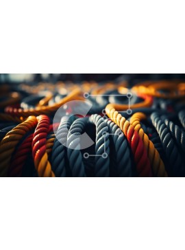 Intra Συλλεκτικό Ξύλινο Παζλ Plywood  4mm - Ζωντανό σωρό από πολύχρωμα σχοινιά Σε Ξύλινο Κουτί - Διαστάσεις Puzzle: 10x10 cm – 25 κομμάτια