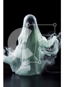 Intra Συλλεκτικό Ξύλινο Παζλ Plywood  4mm - Πλωτό ειδώλιο φάντασμα με καπνό Σε Ξύλινο Κουτί - Διαστάσεις Puzzle: 10x10 cm – 25 κομμάτια