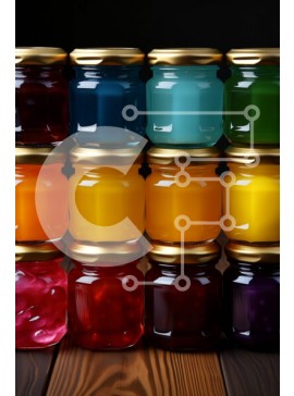 Σετ των 2 Intra Συλλεκτικό Ξύλινο Παζλ Plywood  4mm - Πολύχρωμη ποικιλία από μαρμελάδες και ζελέ σε βάζο Σε Ξύλινο Κουτί - Διαστάσεις: 10x10 cm – 25 κομμάτια