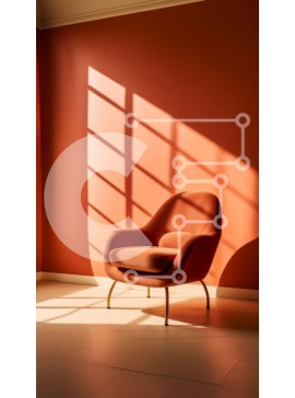 Intra Συλλεκτικό Ξύλινο Παζλ Plywood  4mm - Άνετο κόκκινο δωμάτιο με θέα Σε Ξύλινο Κουτί - Διαστάσεις Puzzle: 10x10 cm – 25 κομμάτια