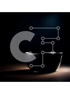 Intra Συλλεκτικό Ξύλινο Παζλ Plywood  4mm - Όμορφη εικόνα ενός μαύρου μπολ σε ένα ξύλινο τραπέζι σε ένα δωμάτιο με χαμηλό φωτισμό Σε Ξύλινο Κουτί - Διαστάσεις Puzzle: 10x10 cm – 25 κομμάτια