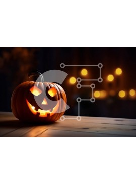 Intra Συλλεκτικό Ξύλινο Παζλ Plywood  4mm - Φωτίστε την κολοκύθα στο σκοτάδι με τα γύρω κεριά Σε Ξύλινο Κουτί - Διαστάσεις Puzzle: 10x10 cm – 25 κομμάτια