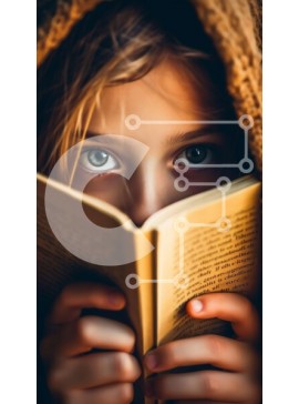 Intra Συλλεκτικό Ξύλινο Παζλ Plywood  4mm - Αξιολάτρευτη εικόνα ενός νεαρού κοριτσιού που διαβάζει ένα βιβλίο Σε Ξύλινο Κουτί - Διαστάσεις Puzzle: 10x10 cm – 25 κομμάτια