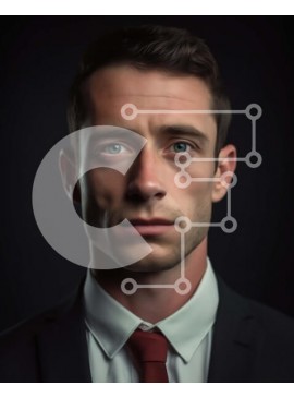 Intra Συλλεκτικό Ξύλινο Παζλ Plywood  4mm - Επαγγελματίας άνδρας με κοστούμι και γραβάτα με σοβαρή έκφραση Σε Ξύλινο Κουτί - Διαστάσεις Puzzle: 10x10 cm – 25 κομμάτια