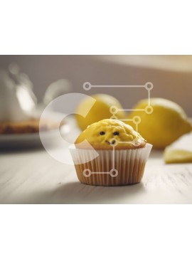 Σετ των 2 Intra Συλλεκτικό Ξύλινο Παζλ Plywood  4mm - Κίτρινο Cupcake με χαμογελαστό πρόσωπο και λεμόνια Σε Ξύλινο Κουτί - Διαστάσεις: 10x10 cm – 25 κομμάτια