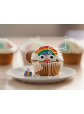 Σετ των 2 Intra Συλλεκτικό Ξύλινο Παζλ Plywood  4mm - Cupcakes με πρόσωπα κουκουβάγιας σε λευκό πιάτο Σε Ξύλινο Κουτί - Διαστάσεις: 10x10 cm – 25 κομμάτια