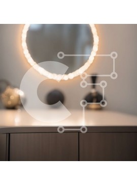 Intra Συλλεκτικό Ξύλινο Παζλ Plywood  4mm - Στρογγυλός καθρέφτης με διακοσμητικά αντικείμενα Σε Ξύλινο Κουτί - Διαστάσεις Puzzle: 10x10 cm – 25 κομμάτια