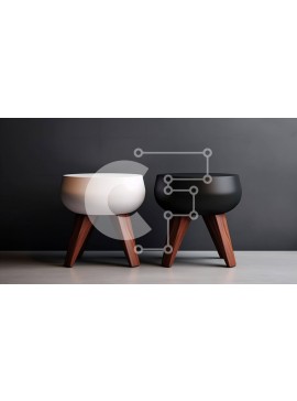 Intra Συλλεκτικό Ξύλινο Παζλ Plywood  4mm - Μοντέρνα βοηθητικά τραπεζάκια σε μαύρο και άσπρο Σε Ξύλινο Κουτί - Διαστάσεις Puzzle: 10x10 cm – 25 κομμάτια