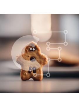 Σετ των 2 Intra Συλλεκτικό Ξύλινο Παζλ Plywood  4mm - Μπισκότο με μελόψωμο στο κενό πιάτο Σε Ξύλινο Κουτί - Διαστάσεις: 10x10 cm – 25 κομμάτια