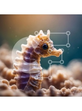 Intra Συλλεκτικό Ξύλινο Παζλ Plywood  4mm - Ιππόκαμπος που κάθεται στον βράχο στον ωκεανό Σε Ξύλινο Κουτί - Διαστάσεις: 10x10 cm – 25 κομμάτια