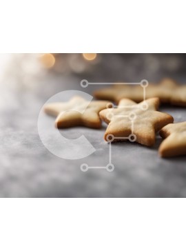 Σετ των 2 Intra Συλλεκτικό Ξύλινο Παζλ Plywood  4mm - Μπισκότα σε σχήμα αστεριού σε γκρι τραπέζι Σε Ξύλινο Κουτί - Διαστάσεις: 10x10 cm – 25 κομμάτια