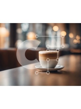 Σετ των 2 Intra Συλλεκτικό Ξύλινο Παζλ Plywood  4mm - Φλιτζάνι καφέ με σαντιγί σε ξύλινο τραπέζι Σε Ξύλινο Κουτί - Διαστάσεις: 10x10 cm – 25 κομμάτια