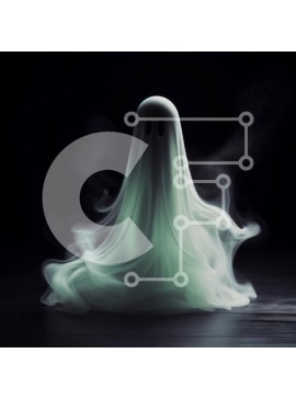 Intra Συλλεκτικό Ξύλινο Παζλ Plywood  4mm - Φάντασμα που κάθεται στο σκοτάδι με λευκό καπνό Σε Ξύλινο Κουτί - Διαστάσεις Puzzle: 10x10 cm – 25 κομμάτια