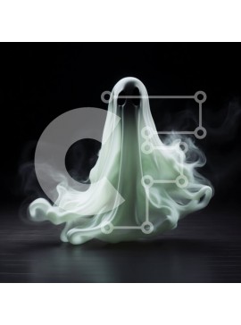 Intra Συλλεκτικό Ξύλινο Παζλ Plywood  4mm - Φάντασμα που επιπλέει στον αέρα με καπνό να βγαίνει από το στόμα του Σε Ξύλινο Κουτί - Διαστάσεις Puzzle: 10x10 cm – 25 κομμάτια