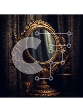 Intra Συλλεκτικό Ξύλινο Παζλ Plywood  4mm - Κομψή εσωτερική διακόσμηση με περίτεχνο χρυσό καθρέφτη και κηροπήγια Σε Ξύλινο Κουτί - Διαστάσεις Puzzle: 10x10 cm – 25 κομμάτια