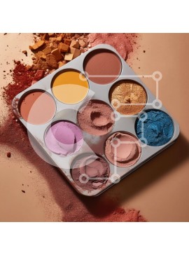 Σετ των 2 Intra Συλλεκτικό Ξύλινο Παζλ Plywood  4mm - Όμορφη παλέτα μακιγιάζ με ποικιλία αποχρώσεων Σε Ξύλινο Κουτί - Διαστάσεις: 10x10 cm – 25 κομμάτια