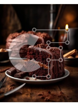 Σετ των 2 Intra Συλλεκτικό Ξύλινο Παζλ Plywood  4mm - Αφεθείτε σε ένα πλούσιο κέικ σοκολάτας με παρακμιακό πάγο σοκολάτας Σε Ξύλινο Κουτί - Διαστάσεις: 10x10 cm – 25 κομμάτια