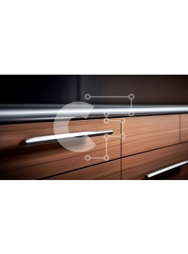 Intra Συλλεκτικό Ξύλινο Παζλ Plywood  4mm - Κοντινή όψη του μοντέρνου ξύλινου ντουλαπιού με συρτάρια και πόρτες Σε Ξύλινο Κουτί - Διαστάσεις Puzzle: 10x10 cm – 25 κομμάτια