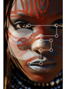 Intra Συλλεκτικό Ξύλινο Παζλ Plywood  4mm - Πορτρέτο μιας γυναίκας με παραδοσιακή ενδυμασία με ζωγραφισμένο πρόσωπο Σε Ξύλινο Κουτί - Διαστάσεις Puzzle: 10x10 cm – 25 κομμάτια