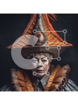 Intra Συλλεκτικό Ξύλινο Παζλ Plywood  4mm - Πολύχρωμη στολή και μεγάλο καπέλο: Ηλικιωμένη γυναίκα Σε Ξύλινο Κουτί - Διαστάσεις Puzzle: 10x10 cm – 25 κομμάτια