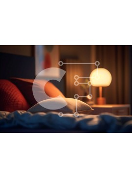 Intra Συλλεκτικό Ξύλινο Παζλ Plywood  4mm - Ζεστό και φιλόξενο υπνοδωμάτιο με κόκκινο και λευκό χρώμα Σε Ξύλινο Κουτί - Διαστάσεις Puzzle: 10x10 cm – 25 κομμάτια