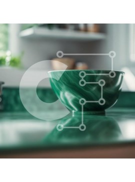 Intra Συλλεκτικό Ξύλινο Παζλ Plywood  4mm - Πράσινο μπολ στον πάγκο της κουζίνας Σε Ξύλινο Κουτί - Διαστάσεις Puzzle: 10x10 cm – 25 κομμάτια