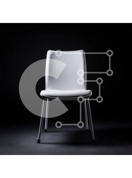 Intra Συλλεκτικό Ξύλινο Παζλ Plywood  4mm - Μοντέρνα λευκή δερμάτινη καρέκλα με σκελετό από χρώμιο Σε Ξύλινο Κουτί - Διαστάσεις Puzzle: 10x10 cm – 25 κομμάτια