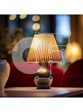 Intra Συλλεκτικό Ξύλινο Παζλ Plywood  4mm - Τραπέζι με φωτιστικό και βάζο με λουλούδια Σε Ξύλινο Κουτί - Διαστάσεις Puzzle: 10x10 cm – 25 κομμάτια