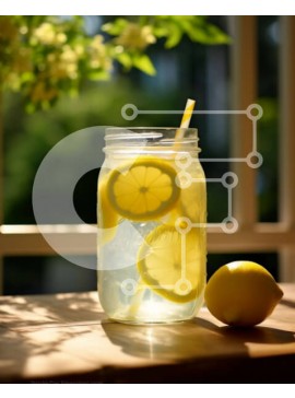 Σετ των 2 Intra Συλλεκτικό Ξύλινο Παζλ Plywood  4mm - Αναζωογονητικό βάζο λεμονάδας Mason σε μια ηλιόλουστη μέρα Σε Ξύλινο Κουτί - Διαστάσεις: 10x10 cm – 25 κομμάτια