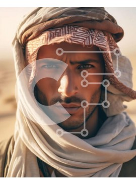 Intra Συλλεκτικό Ξύλινο Παζλ Plywood  4mm - Εκπληκτική φωτογραφία του Άραβα με παραδοσιακή ενδυμασία στην έρημο Σε Ξύλινο Κουτί - Διαστάσεις Puzzle: 10x10 cm – 25 κομμάτια