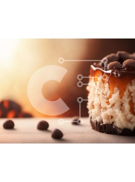 Σετ των 2 Intra Συλλεκτικό Ξύλινο Παζλ Plywood  4mm - Κοντινό πλάνο Cheesecake με τσιπς σοκολάτας Σε Ξύλινο Κουτί - Διαστάσεις: 10x10 cm – 25 κομμάτια