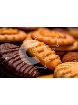 Σετ των 2 Intra Συλλεκτικό Ξύλινο Παζλ Plywood  4mm - Νόστιμα μπισκότα από κοντά Σε Ξύλινο Κουτί - Διαστάσεις: 10x10 cm – 25 κομμάτια