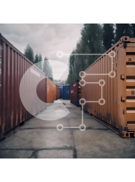 Intra Συλλεκτικό Ξύλινο Παζλ Plywood  4mm - Στοιβαγμένα εμπορευματοκιβώτια αποστολής στη βιομηχανική αυλή Σε Ξύλινο Κουτί - Διαστάσεις Puzzle: 10x10 cm – 25 κομμάτια