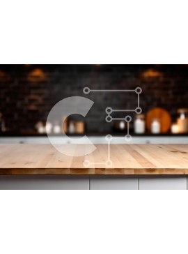 Intra Συλλεκτικό Ξύλινο Παζλ Plywood  4mm - Ξύλινος πάγκος κουζίνας με θολό μαύρο φόντο από τούβλα Σε Ξύλινο Κουτί - Διαστάσεις Puzzle: 10x10 cm – 25 κομμάτια