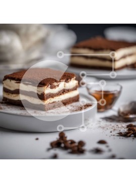 Σετ των 2 Intra Συλλεκτικό Ξύλινο Παζλ Plywood  4mm - Κέικ λάβας σοκολάτας με ζάχαρη άχνη και ξηρούς καρπούς Σε Ξύλινο Κουτί - Διαστάσεις: 10x10 cm – 25 κομμάτια