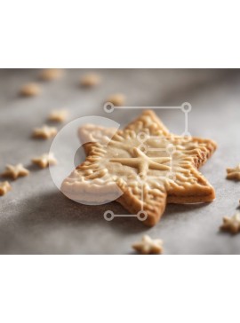 Σετ των 2 Intra Συλλεκτικό Ξύλινο Παζλ Plywood  4mm - Μπισκότο σε σχήμα αστεριού με βρώσιμα διακοσμητικά Σε Ξύλινο Κουτί - Διαστάσεις: 10x10 cm – 25 κομμάτια