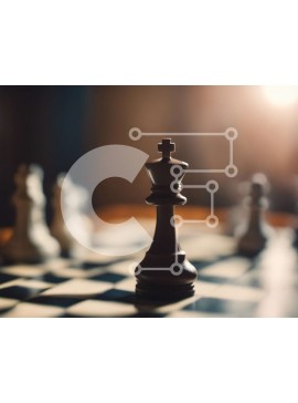 Intra Συλλεκτικό Ξύλινο Παζλ Plywood  4mm - Σκακιέρα με ασπρόμαυρα κομμάτια σκακιού Σε Ξύλινο Κουτί - Διαστάσεις Puzzle: 10x10 cm – 25 κομμάτια