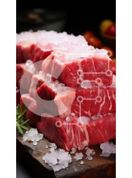 Intra Συλλεκτικό Ξύλινο Παζλ Plywood  4mm - Φρέσκες ωμές μοσχαρίσιες μπριζόλες με λαχανικά και βότανα σε ξύλο κοπής Σε Ξύλινο Κουτί - Διαστάσεις: 10x10 cm – 25 κομμάτια