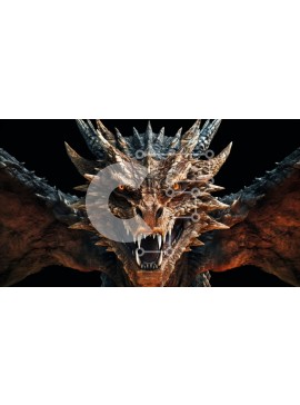 Intra Συλλεκτικό Ξύλινο Παζλ Plywood  4mm - Γοητευτική εικόνα από το κεφάλι ενός δράκου από κοντά Σε Ξύλινο Κουτί - Διαστάσεις Puzzle: 10x10 cm – 25 κομμάτια