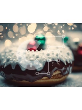 Σετ των 2 Intra Συλλεκτικό Ξύλινο Παζλ Plywood  4mm - Γιορτινά λουκουμάκια σοκολάτας με γιορτινά στολίδια Σε Ξύλινο Κουτί - Διαστάσεις: 10x10 cm – 25 κομμάτια