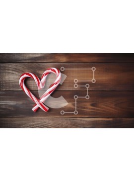 Intra Συλλεκτικό Ξύλινο Παζλ Plywood  4mm - Μπαστούνι καραμέλας σε σχήμα καρδιάς σε ξύλινο φόντο Σε Ξύλινο Κουτί - Διαστάσεις Puzzle: 10x10 cm – 25 κομμάτια