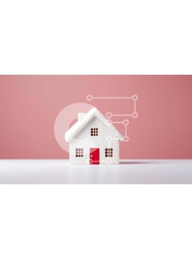 Intra Συλλεκτικό Ξύλινο Παζλ Plywood  4mm - Μικρό μοντέλο του Λευκού Οίκου σε πορτοκαλί φόντο Σε Ξύλινο Κουτί - Διαστάσεις Puzzle: 10x10 cm – 25 κομμάτια